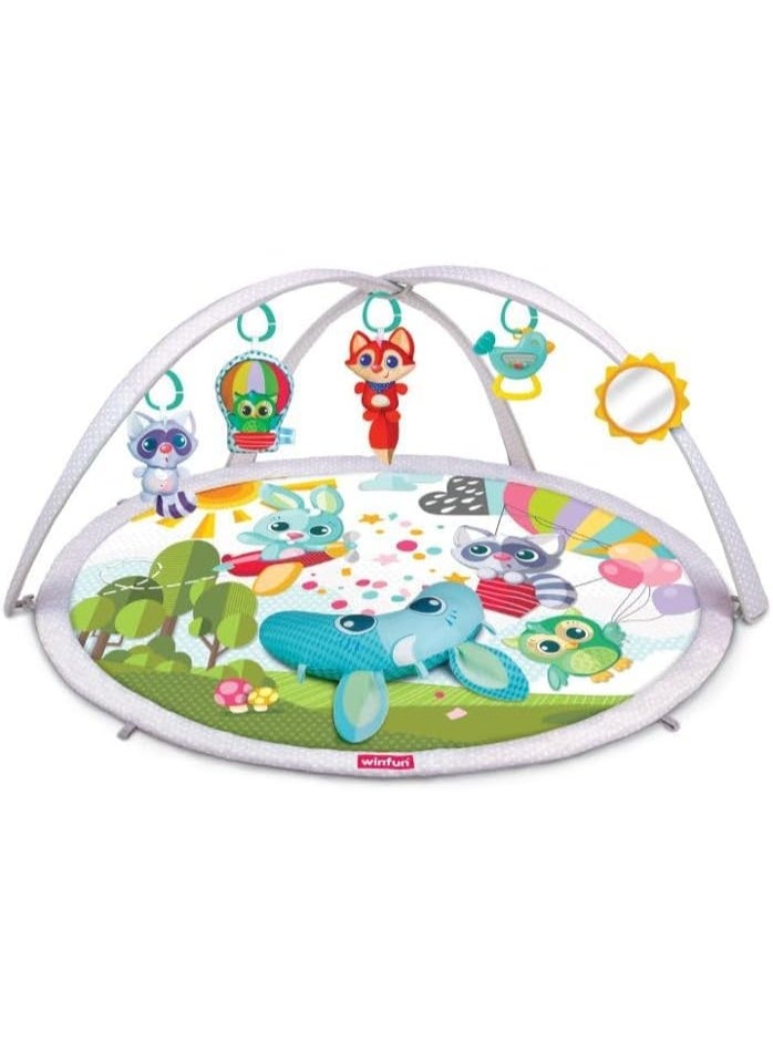 WinFun صالة ألعاب وينفن و بركة الكرة | سجادة نشاط ناعمة للأطفال مع قوس قابل للفك، ألعاب معلقة وكرات لعب | مركز نشاط متعدد المراحل للأطفال مع وقت البطن ولعب في بركة الكرة | لعبة تطويرية للأعمار من 0 وما فوق - Image 1